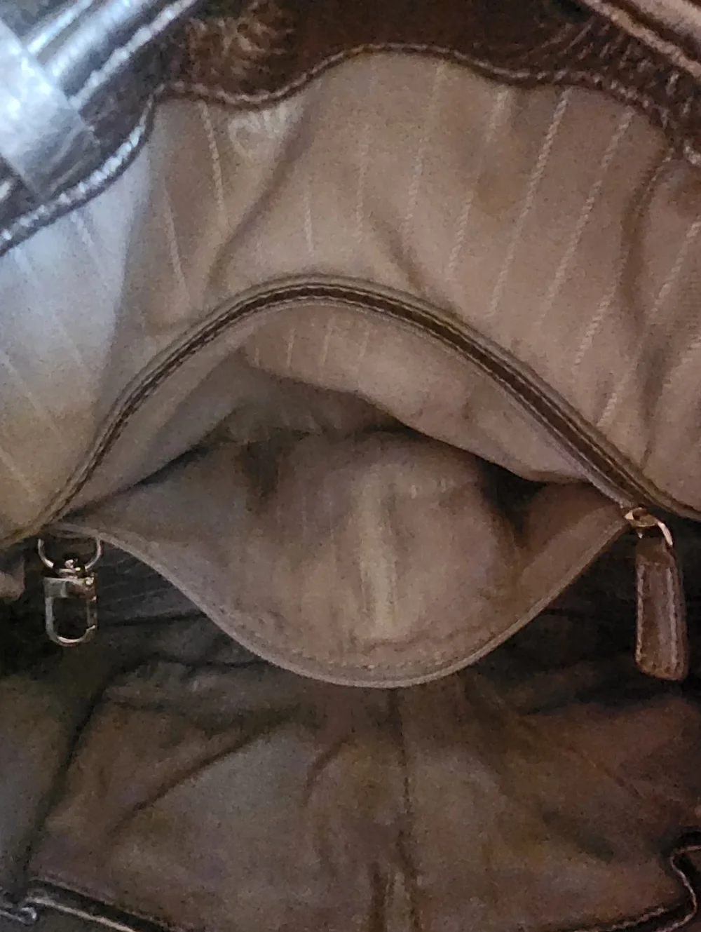 Cole Haan Metallic Pebbled Leather Drawstring Bucket Bag - Picture 5 of 6